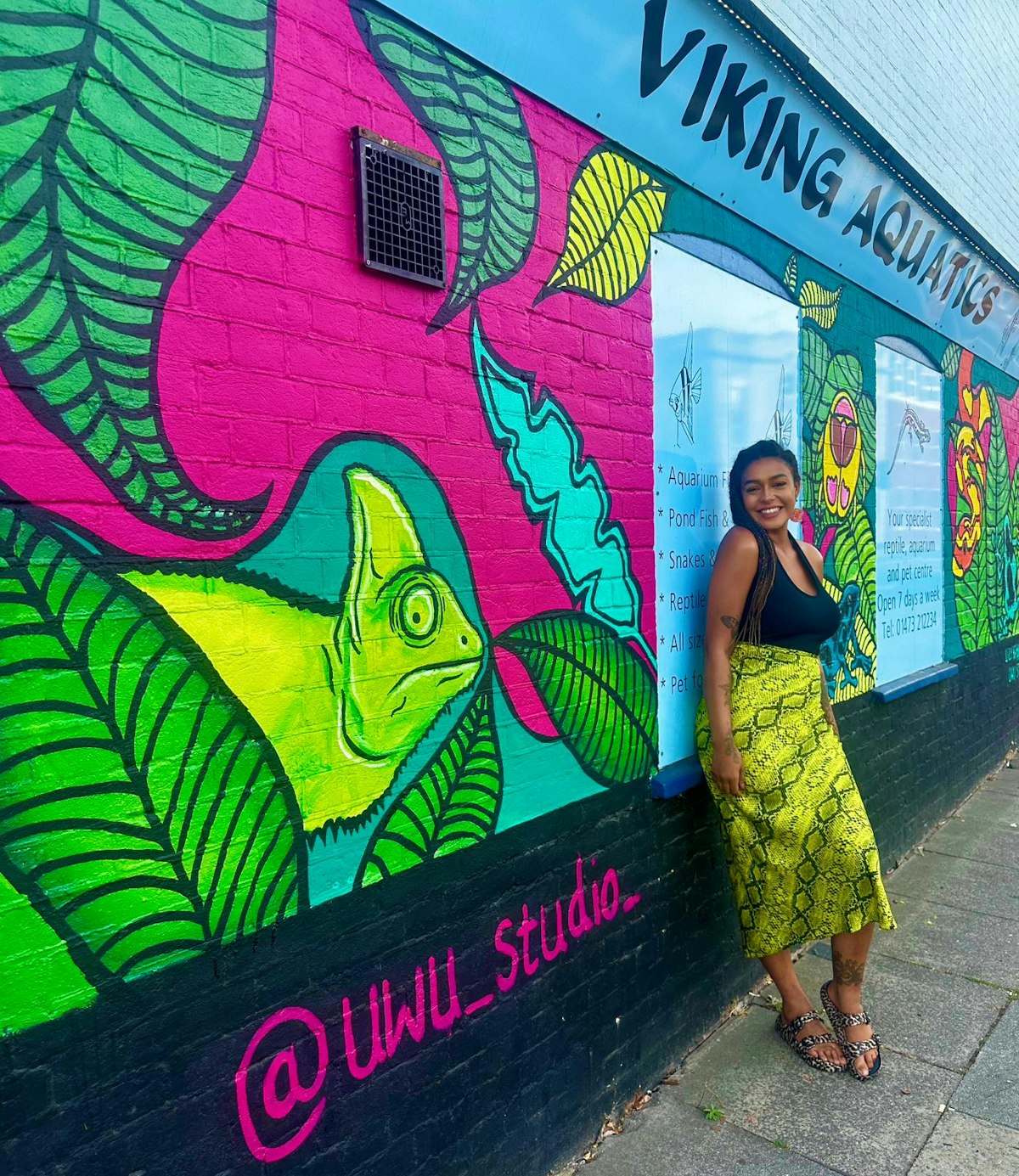 Many will recognise Lily's mural adorning the Viking Aquatics shopfront in town